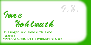 imre wohlmuth business card